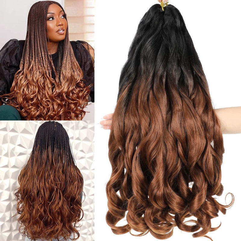 WIPPORYA French Curly Braiding Hair 24 Inch 6 Packs Black Wave Bouncy Crochet Hair Pre Stretched 100gpack Yaki Curly Hair for Black Women Hair Extensions b29 - Image 2
