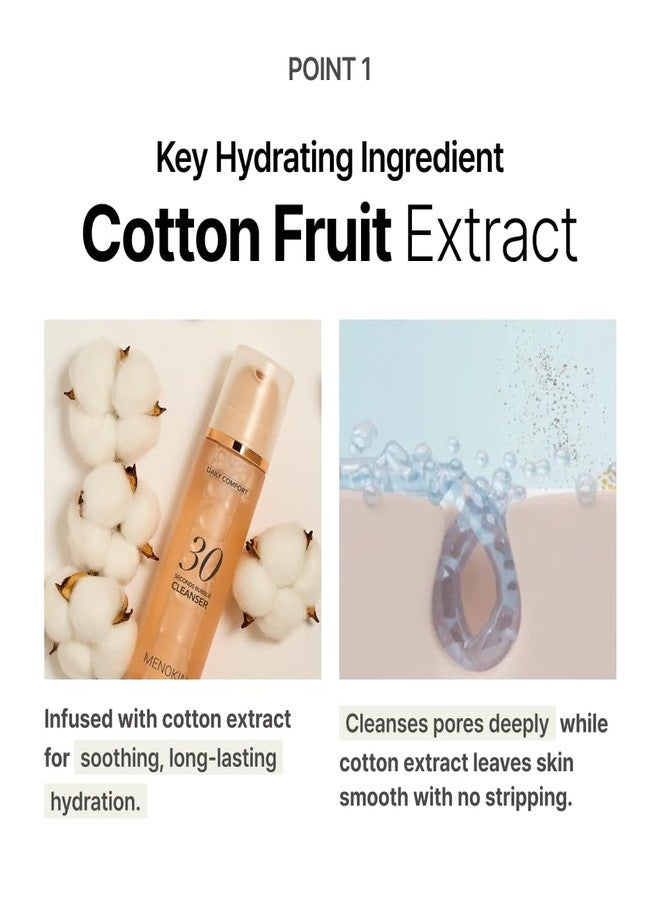 MENOKIN Cotton Cloud Bubble Cleanser [Daily Comfort] Betaine for Lasting Hydration, Low pH for Sensitive skin, Non-Stripping, Daily Gentle Face Wash, Foaming bubbles, Korean Skincare 5.07 fl. oz - Image 4