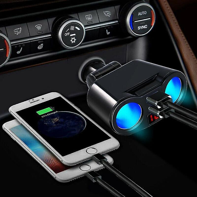 Car Charger: Dual USB Socket, High Quality Splitter - Sleek Black Design, Lightweight 70g, Phone Charger for Vehicle Use - Image 5