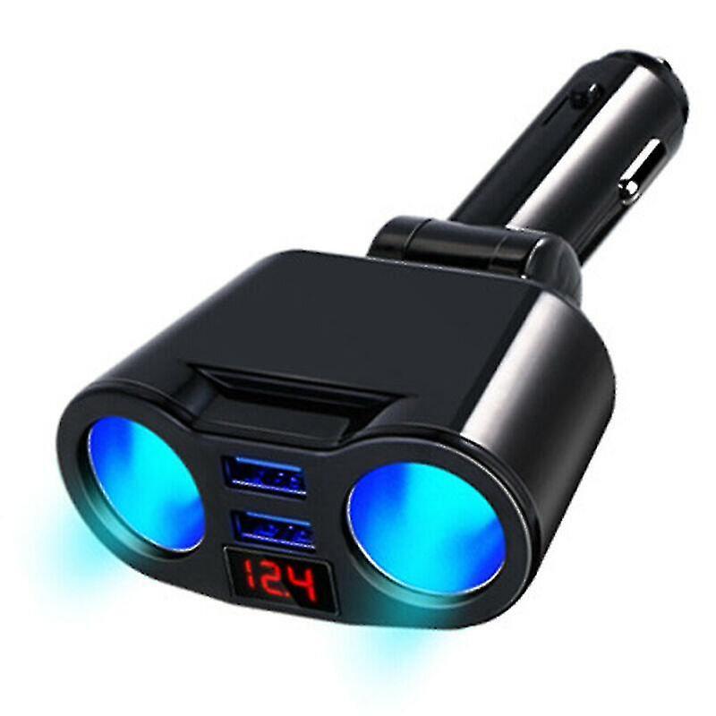 Car Charger: Dual USB Socket, High Quality Splitter - Sleek Black Design, Lightweight 70g, Phone Charger for Vehicle Use - Image 2