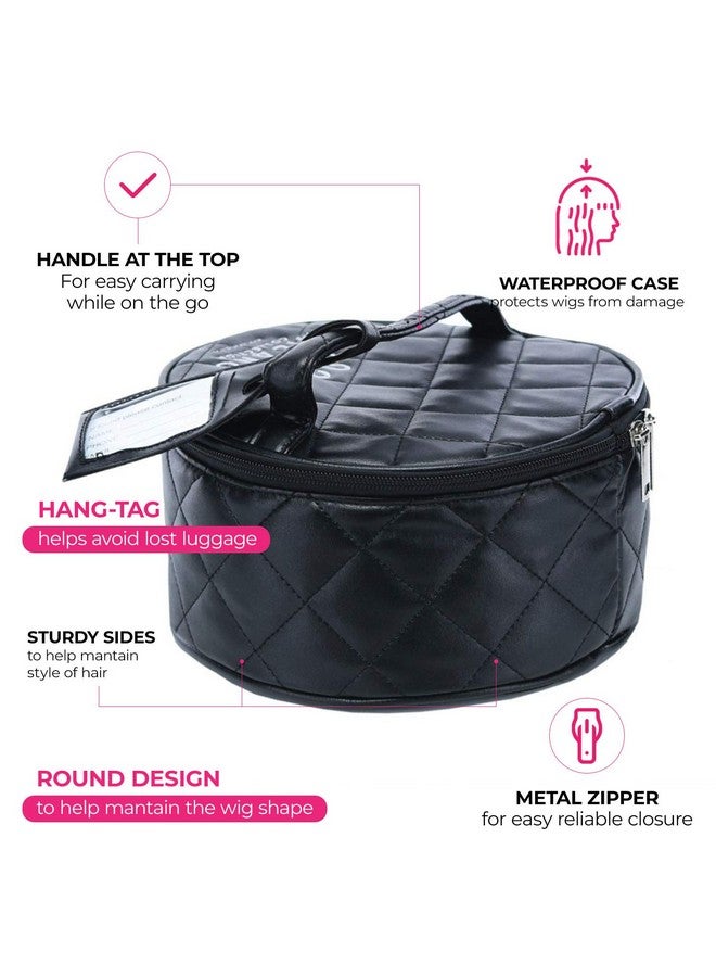 MILANO COLLECTION Premium Wig Travel Box Or Makeup Case Compact & Durable In Black - Image 4