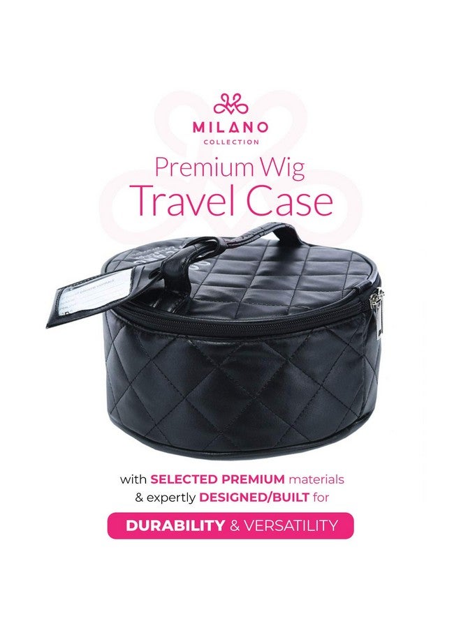 MILANO COLLECTION Premium Wig Travel Box Or Makeup Case Compact & Durable In Black - Image 3
