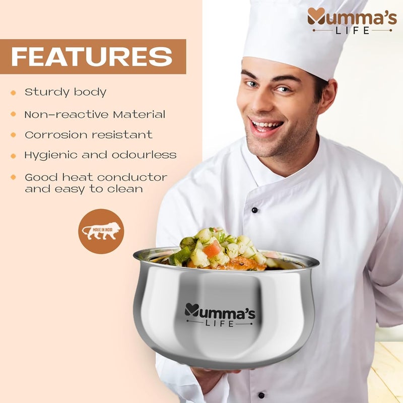 Mumma's LIFE Mumma's LIFE Hot Box Double Wall Stainless Steel Belly Shape Casserole, Insulated Thermal Serving Bowl, Elegant Hot Pot Food Warmer, Self Locking Press Lid, Hot Food Upto 8 Hour (Silver) (1000ML)  - Image 5