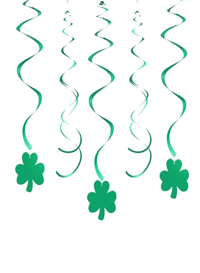 Weven Shamrock Swirl Decorations Plastic Swirls Party Streamers St. Patrick’s Day Decor Lucky One Birthday Decorations (30pcs，Green） - Image 2