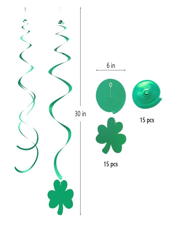 Weven Shamrock Swirl Decorations Plastic Swirls Party Streamers St. Patrick’s Day Decor Lucky One Birthday Decorations (30pcs，Green） - Image 4