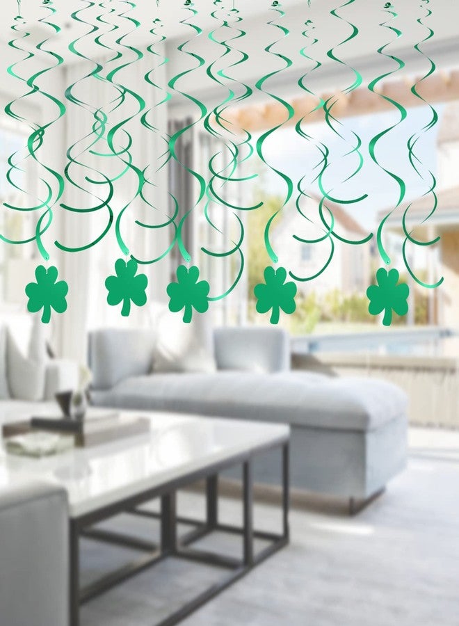 Weven Shamrock Swirl Decorations Plastic Swirls Party Streamers St. Patrick’s Day Decor Lucky One Birthday Decorations (30pcs，Green） - Image 3