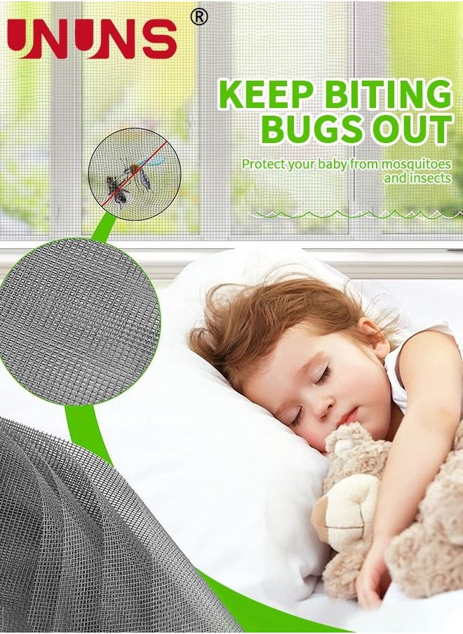 UNUNS - Window Screen,DIY Insect Mesh Screen Protector Kit With Velcro,Anti Mosquito Bug Insect Fly Window Screen Mesh Net,150x130cm - Image 1