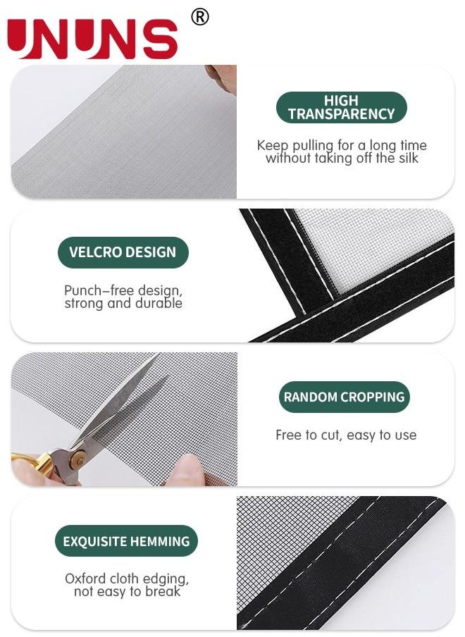 UNUNS - Window Screen,DIY Insect Mesh Screen Protector Kit With Velcro,Anti Mosquito Bug Insect Fly Window Screen Mesh Net,150x130cm - Image 1