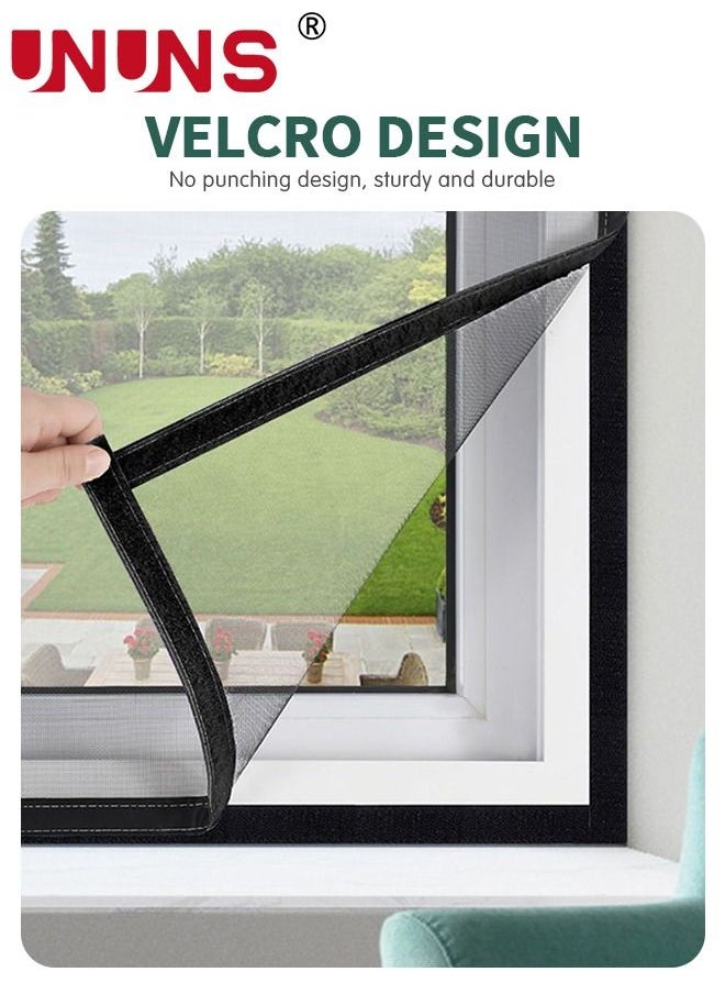 UNUNS - Window Screen,DIY Insect Mesh Screen Protector Kit With Velcro,Anti Mosquito Bug Insect Fly Window Screen Mesh Net,150x130cm - Image 1