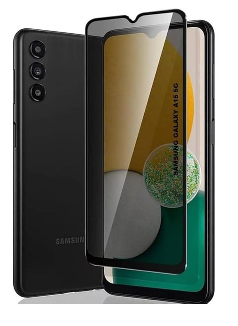 Samsung Galaxy A15 5G Privacy Full Coverage Glass Screen Protector - Black