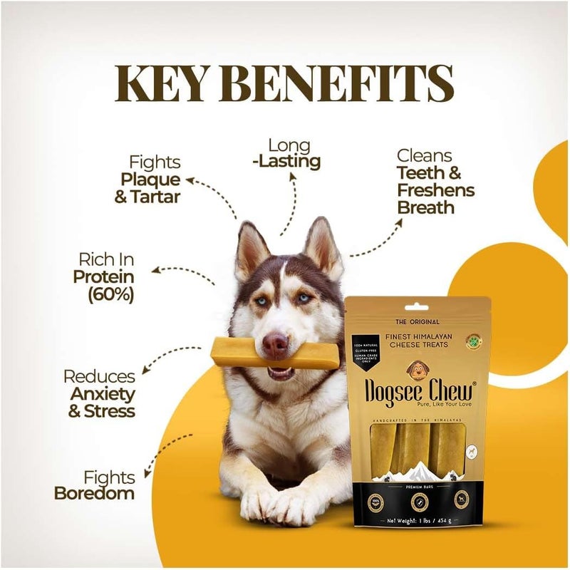 Dogsee علف للكلاب من نوع Dogsee Original Yak Cheese Himalayan Dog Chews، وزن 1 رطل (يحتوي على 6 قطع) | 100% منتج طبيعي بالكامل | مناسب للكلاب متوسطة الحجم | يتميز بمقاومة عالية للعض الشديد | غني بالبروتين ويساعد في تنظيف الأسنان - Image 5