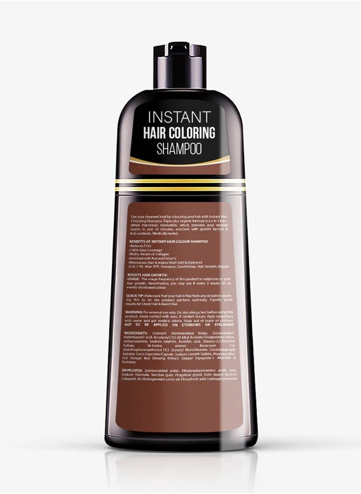 Hair Energy - Hair Energy Instant Hair Coloring Shampoo + Conditioner | 100% Grey Coverage | 5-in-1 Hair Care Solution | Natural & Gentle| With Biotin, Keratin & Collagen | Reduces Frizz | Dark Brown Color | 250 ml - Image 1