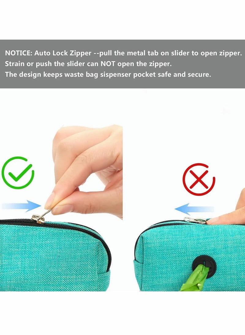 Y&D Dog Poop Bag Holder Leash Attachment - Dispenser for Waste Fabric, with 2 Zippers, Pet Velcro, 1 Free Roll Poopy - Image 5