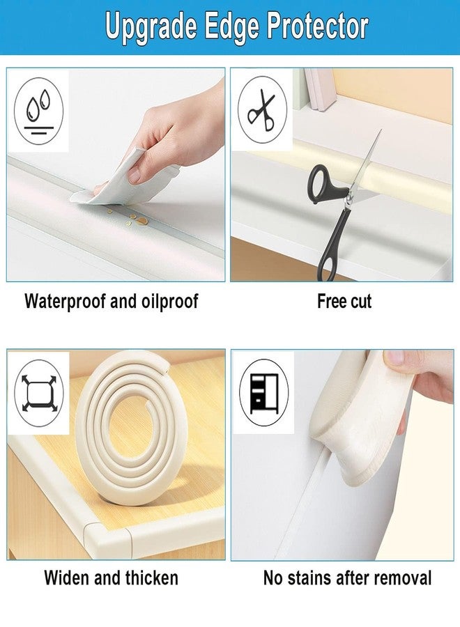 Dekukar Baby Proof Corners and Edges Protector 8.2ft (Large 7.5ft Edge+4 Corner Guard), Fireplace Baby Proofing Bumper, Heavy-Duty Soft NBR Foam Edge Corner Protector for Furniture Table, Childsafe/Pre-Taped - Image 5