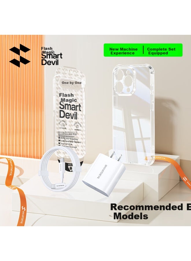 Smartdevil for Apple 15pro Tempered Film/phone Case Double Type-c Data Cable Charger Set - Image 1
