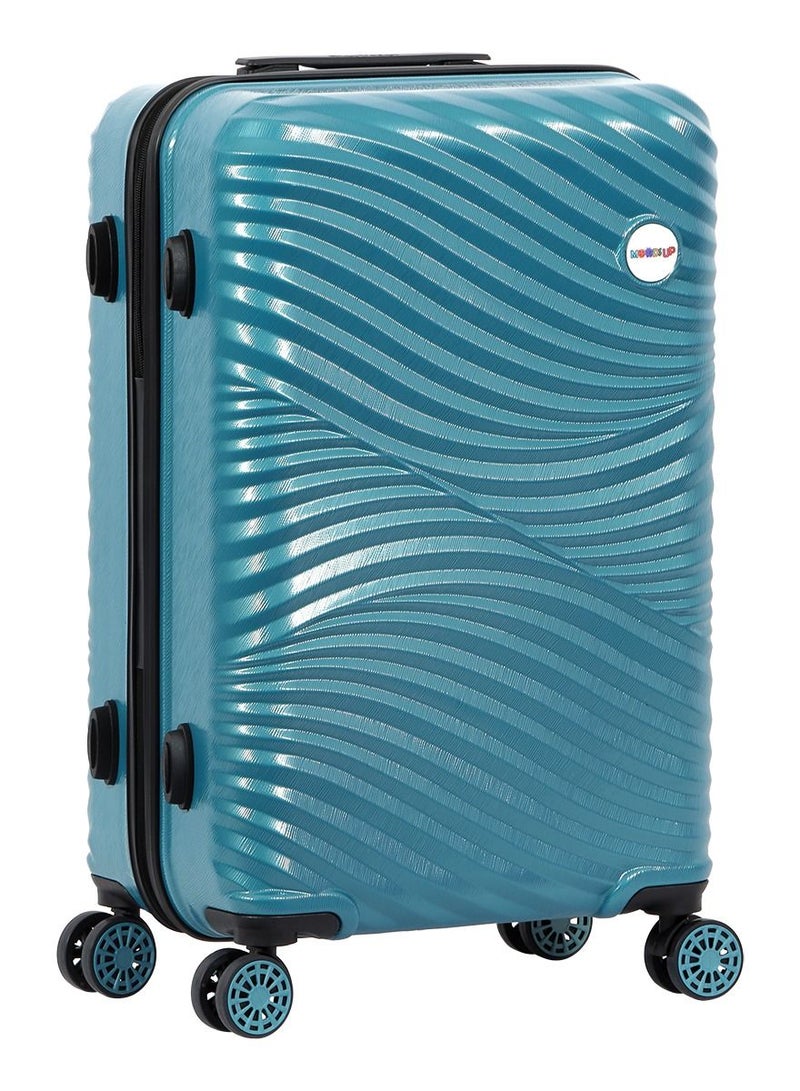 Biggdesign Biggdesign Lightweight Moods Up Carry On Luggage with Spinner Wheel and Lock System Steel Blue 28-Inch - Image 3