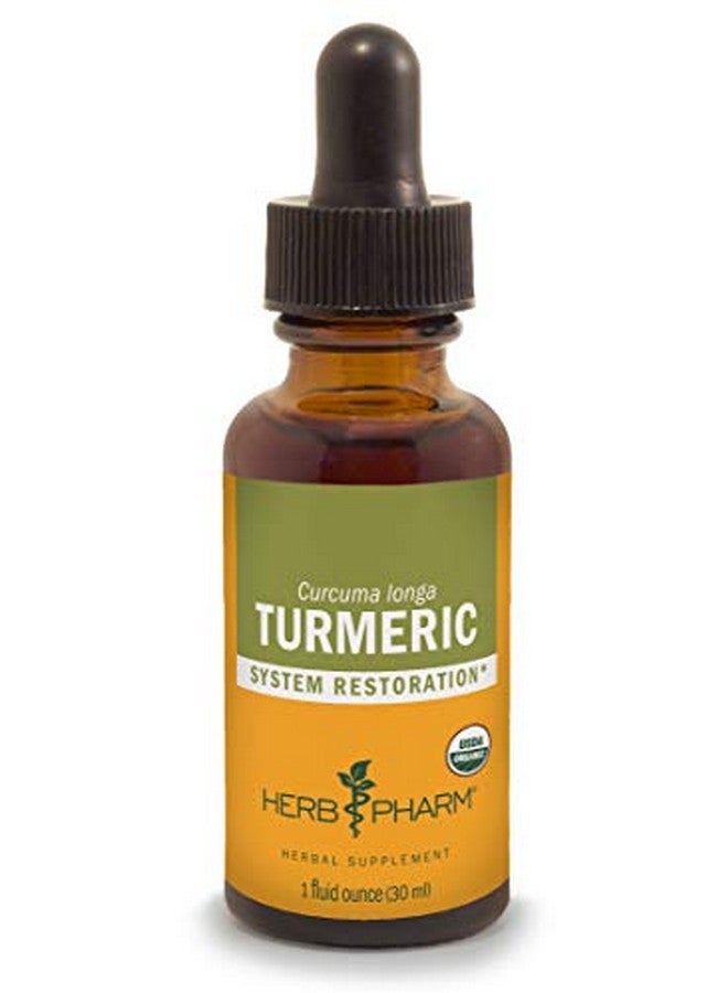 HERB PHARM Certified Organic Turmeric Root Extract For Musculoskeletal System Support 1 Ounce Dturm01 - Image 1