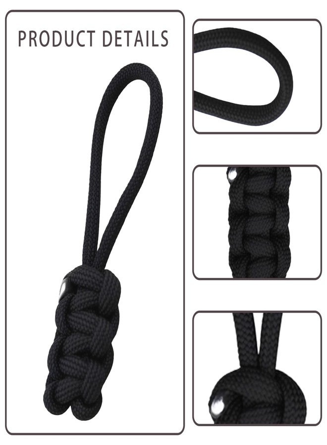 Heran 10 Pieces Replacement Zipper Pulls Tab Universal Nylon Repair Kit, Easy Install Universal Fix Kit, Suitable for Backpacks, Luggage, Jackets (Black) - Image 4
