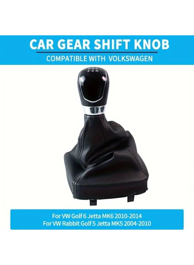 5 Speed Gear Shift Knob Cover Set With Red Accent Line For Car Interior Upgrade - Image 4
