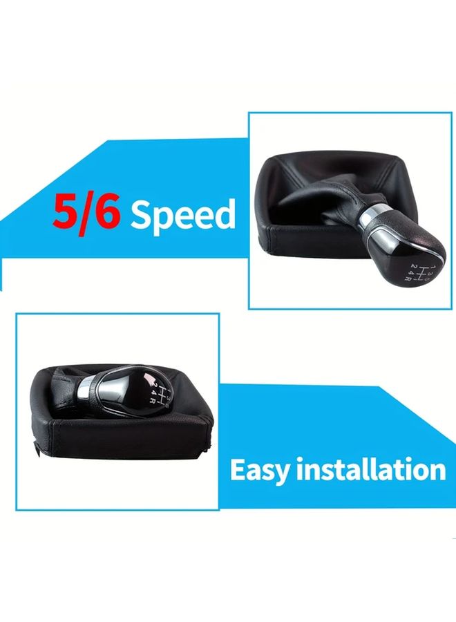 5 Speed Gear Shift Knob Cover Set With Red Accent Line For Car Interior Upgrade - Image 5