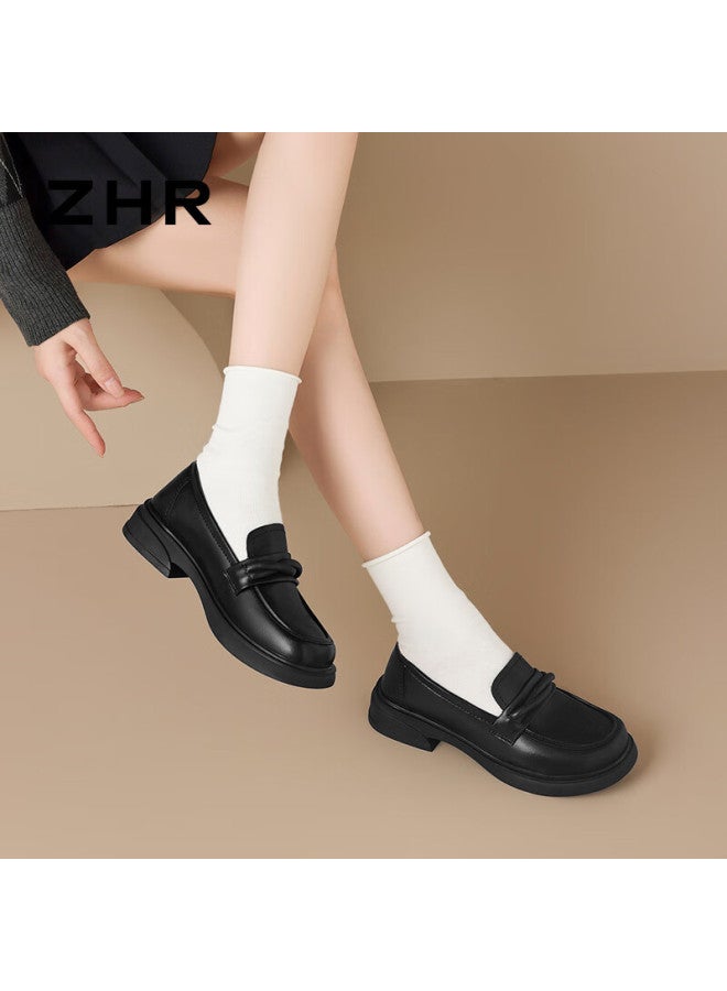 Zhr Zezu Women's Loafers  New Thick Sole Black Slip-on Casual Shoes Bk193 Black Size 39 - Image 2