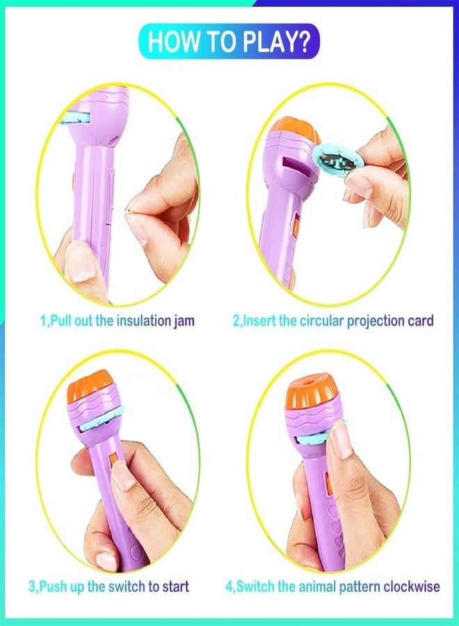 Gnanex Mini Projector Flash Light Torch Toy 24 Different Picture with 3 Slides Gives Clear Picture and Bright Colors Projection for 2 to 3 Year Kids - (Random Color - Multi) - Image 5