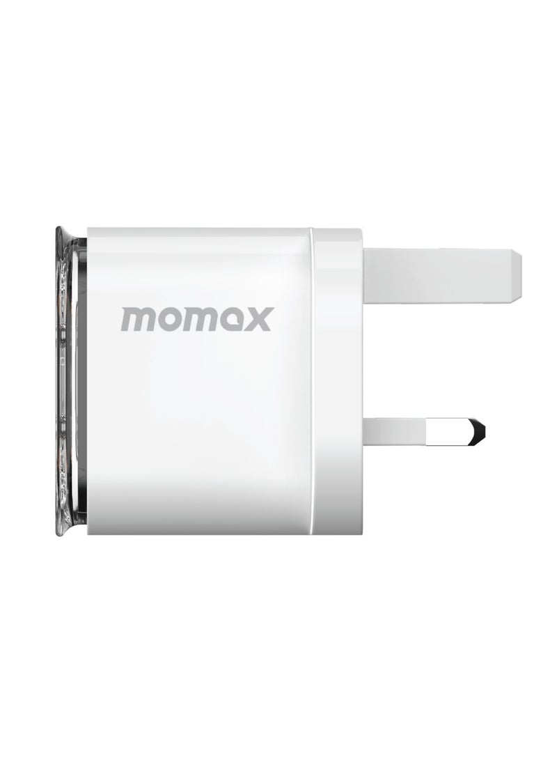 Momax 1-Charge Flow GaN Wall Charger 2-Port USB-C 35W - White - Image 2