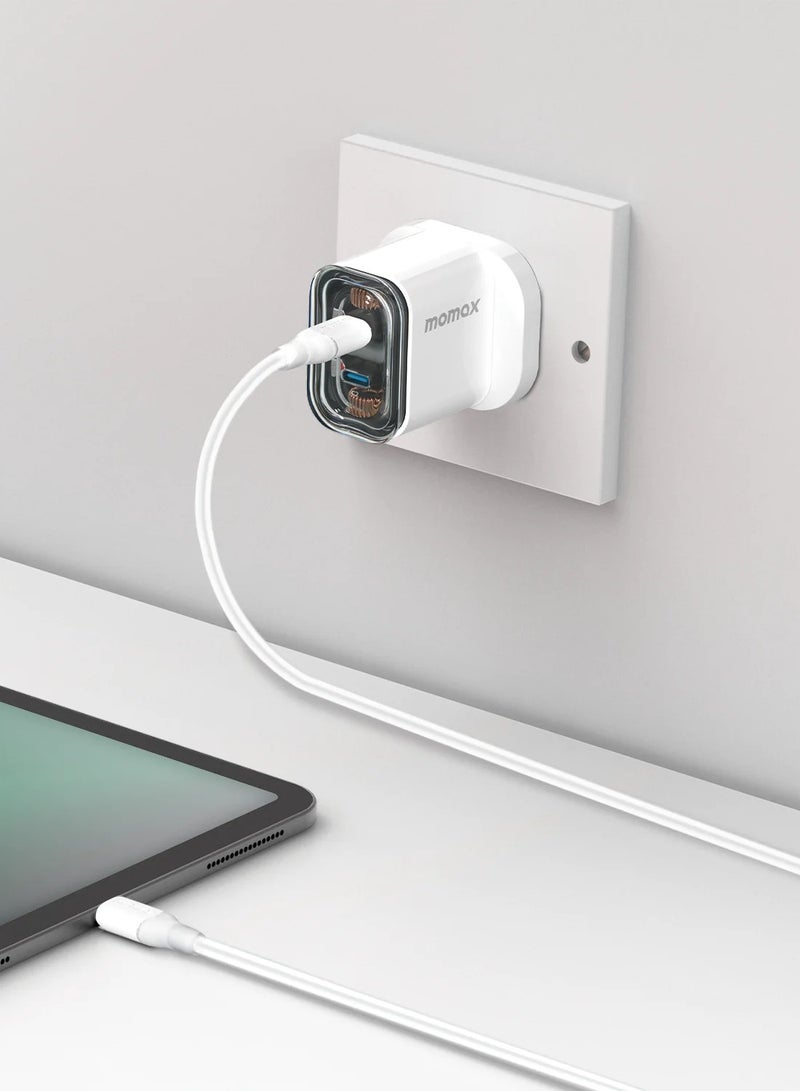 Momax 1-Charge Flow GaN Wall Charger 2-Port USB-C 35W - White - Image 3