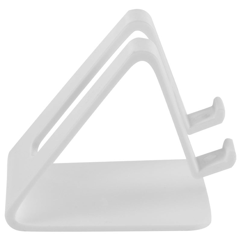 White Plastic Desktop Phone Holder Stand Compatible with Smartphones and Tablets - Image 2
