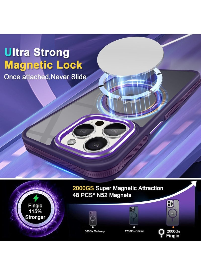 Magnetic Case Compatible with MagSafe Translucent Matte Shockproof Women Men Girl Protective Case Cover for iPhone 14 Pro Max 6.7 (Purple)  - Image 2