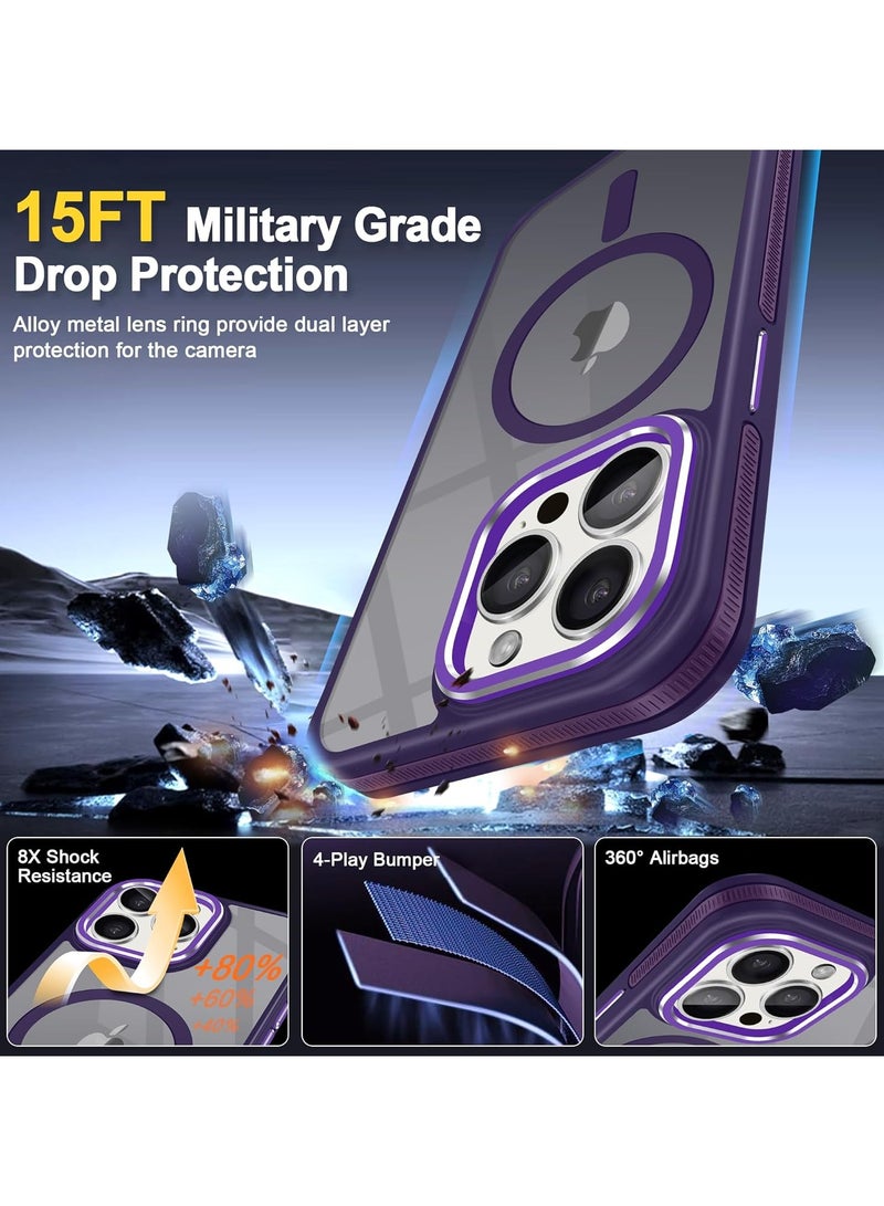 Magnetic Case Compatible with MagSafe Translucent Matte Shockproof Women Men Girl Protective Case Cover for iPhone 14 Pro Max 6.7 (Purple)  - Image 4