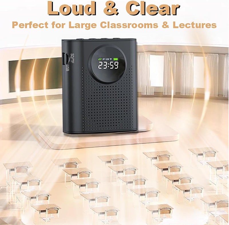 BSONE Voice Amplifier with Wireless Microphone for Teachers – Portable Bluetooth Clip-On PA System with Lapel Mic and Speaker for Classroom,Tour Guide, Meeting Presentation, Conference - Image 5