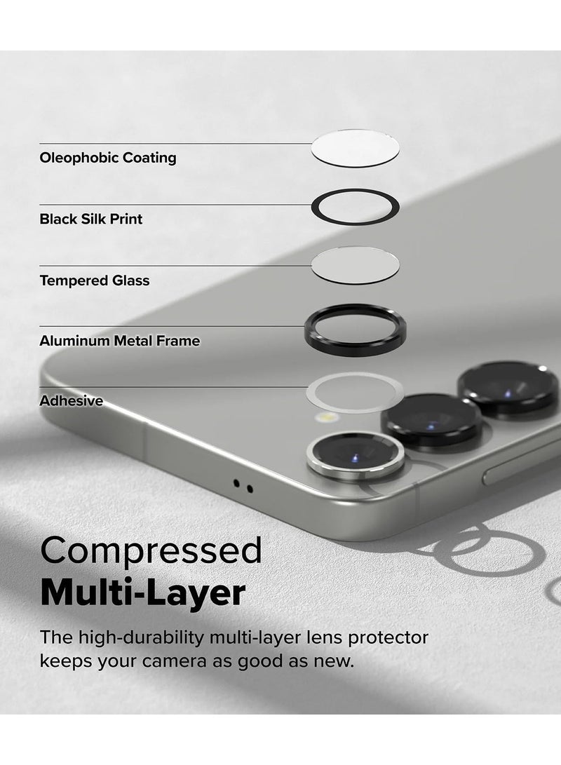 Samsung Galaxy S24 FE Camera Lens Protector Installation Tray 9H Tempered Glass Camera Cover Screen Protector Metal Individual Ring for Samsung Galaxy S24 FE Black - Image 3