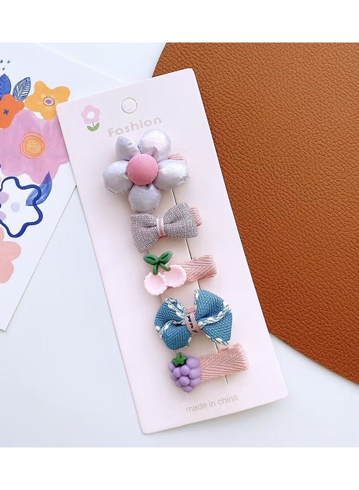 Generic 10 Pcs Charming Girls' Hair Clip Set: Adorable Bow, Flower, and Cartoon-Themed Hairpin in Soft Pastel Colors - Made of Quality Fabric and Plastic, Ideal for Daily Hair Styling and Special Events (Blue) - Image 3