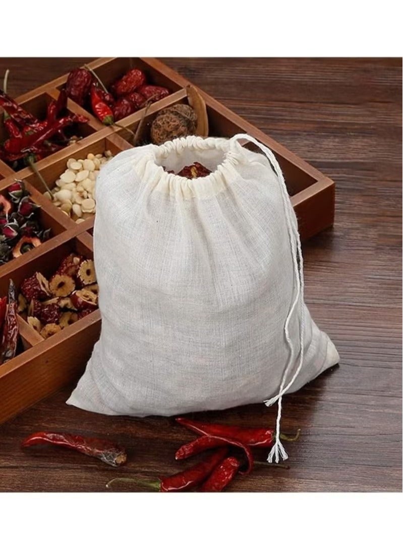 Filter Bag, Cheesecloth Bags Reusable, 10 Pieces Cheese Cloths for Straining, Cotton Muslin Bags Unbleached for Herbs Tea Coffee Cooking Brewing Straining (8 x 12 Inch)  - Image 2