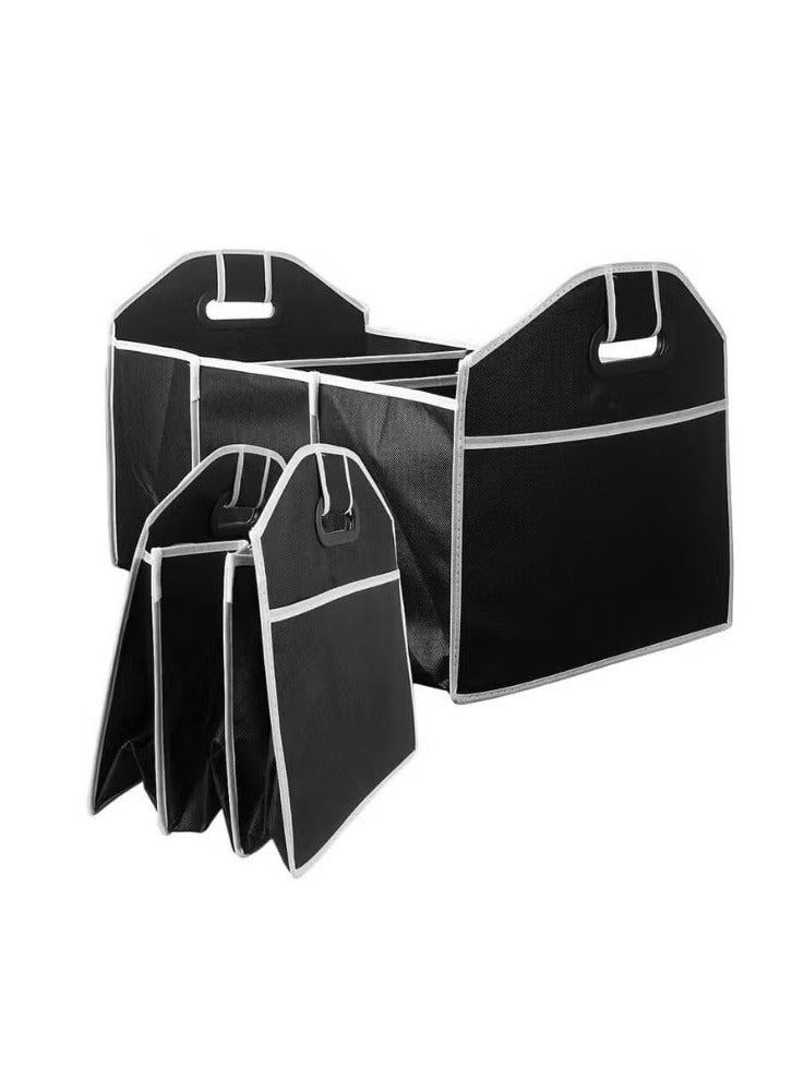 50 x 33 x 32cm Trunk Organizer, Car Organizer Box, Foldable Waterproof Storage Bag with 3 Compartments, Foldable Cargo Box Grocery Organizer - Image 2