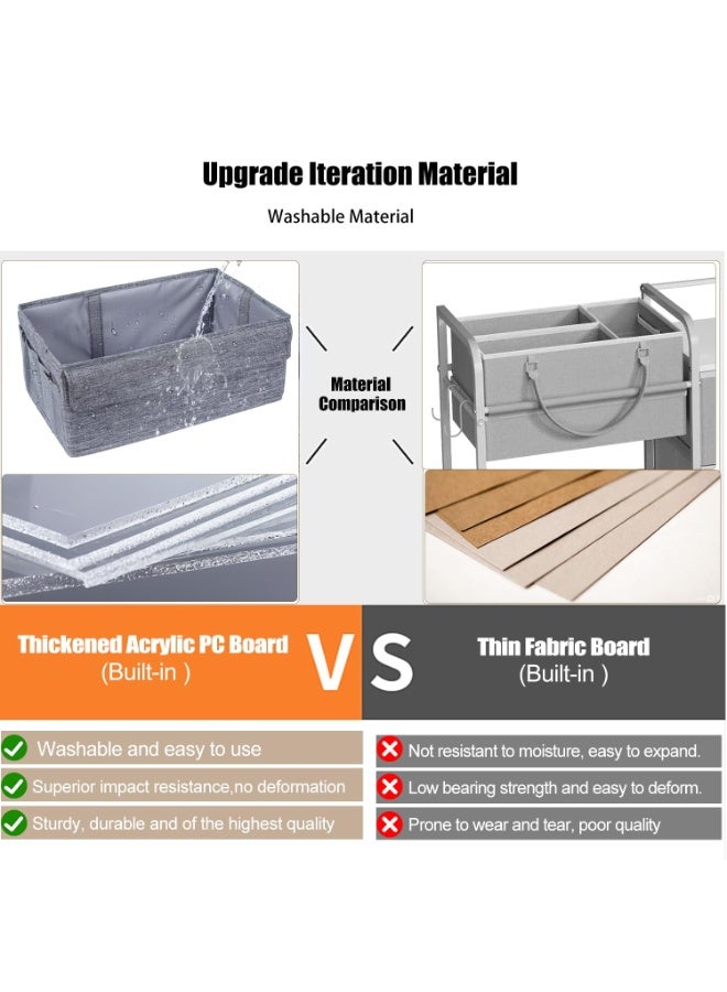 والالا منظم حفاضات الأطفال وعربة تخزين بثلاث طبقات مع 4 + 2 فاصل، عربة معدنية متنقلة متعددة الاستخدامات بعجلات دوارة لمستلزمات الحضانة، عربات دوارة كبيرة السعة لسرير الأطفال وغرفة النوم والحمام - Image 4