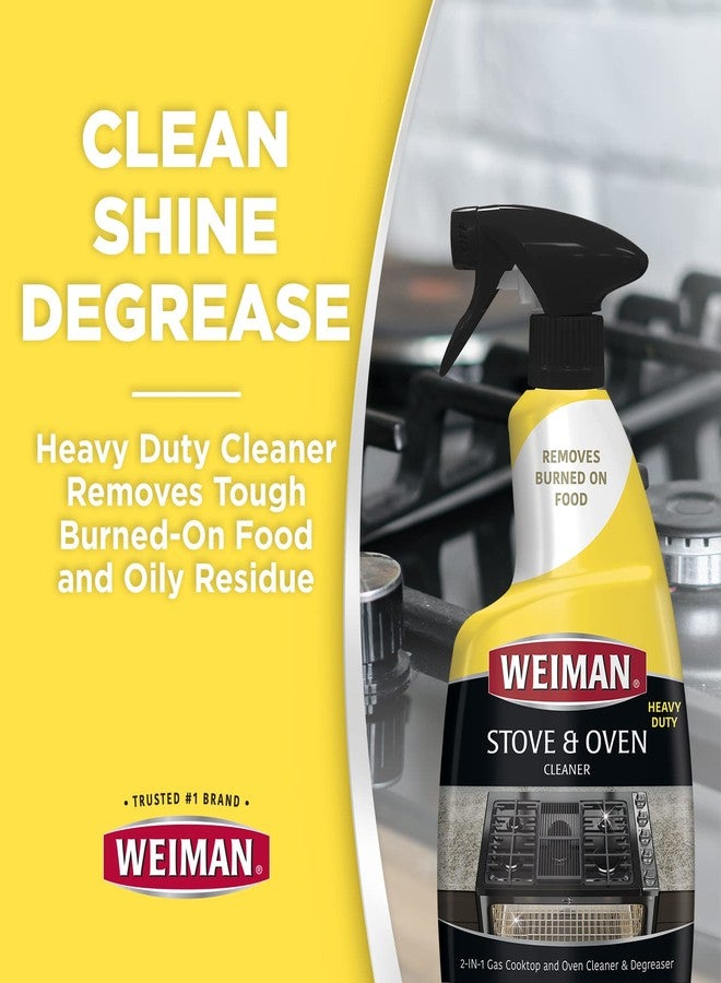 Weiman Heavy Duty Stove and Oven Cleaner and Degreaser for Glass, Ceramic Cooktops, BBQ grill grates - 2 Pack, 24 Oz w/MicroFiber Towel - Image 3