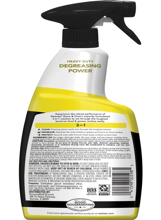 Weiman Heavy Duty Stove and Oven Cleaner and Degreaser for Glass, Ceramic Cooktops, BBQ grill grates - 2 Pack, 24 Oz w/MicroFiber Towel - Image 2