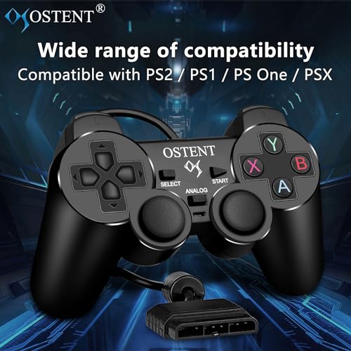 OSTENT Wired Analog Controller Gamepad Joystick Joypad for Sony Playstation PS2 PS1 PS One PSX Console Dual Shock Vibration Video Games - Image 2