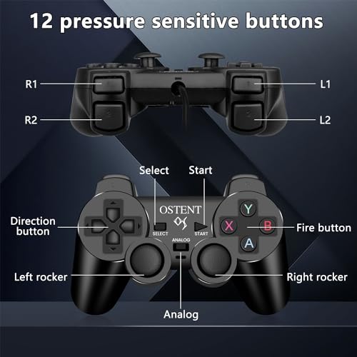 OSTENT Wired Analog Controller Gamepad Joystick Joypad for Sony Playstation PS2 PS1 PS One PSX Console Dual Shock Vibration Video Games - Image 3