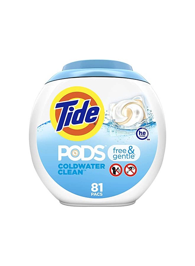 Tide Tide PODS Free & Gentle Laundry Detergent Soap Pods, 81 count  - Image 1