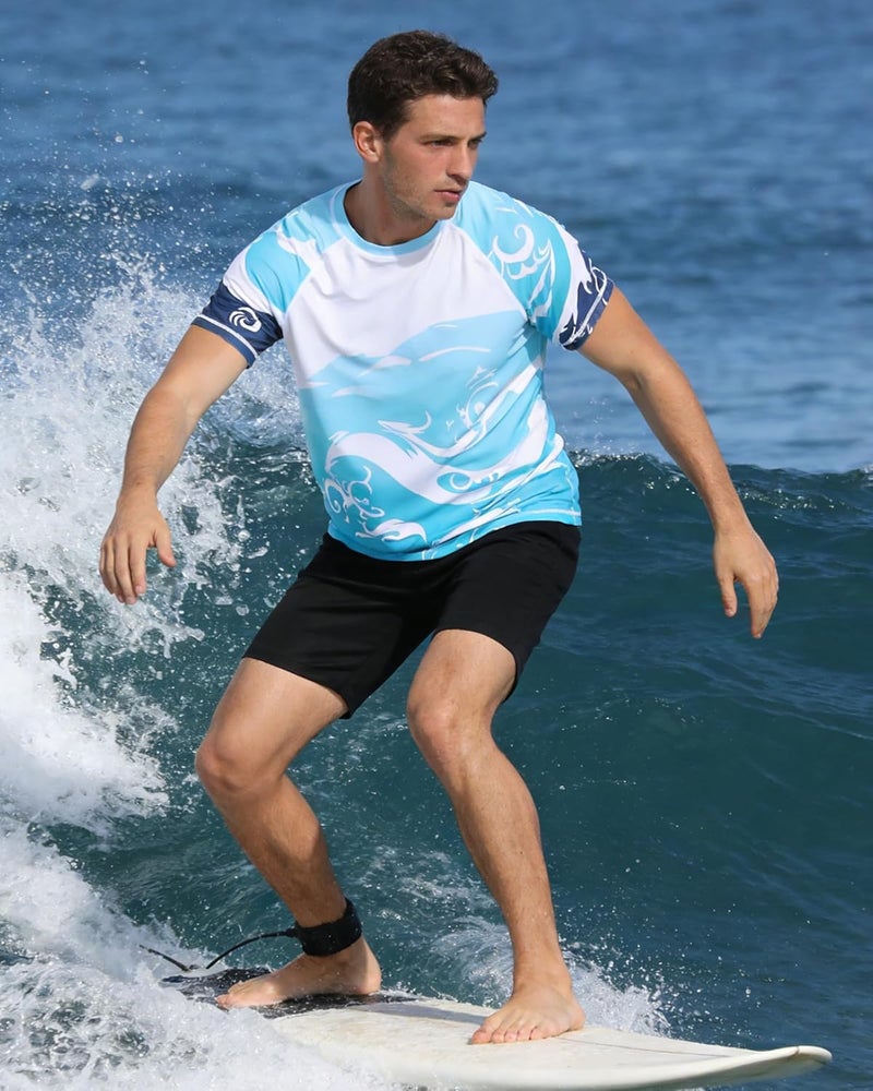 VAYAGER Men's Swim Shirts Rash Guard UPF 50+ T Shirts Quick Dry Loose Fit Water Surfing Shirt - Image 3