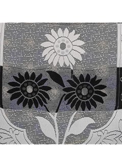 Kuber Industries Flower Design Cotton 3 Seater Sofa Cover Set Premium Cotton And Flower Design Pack Of 2 Black  - Image 3