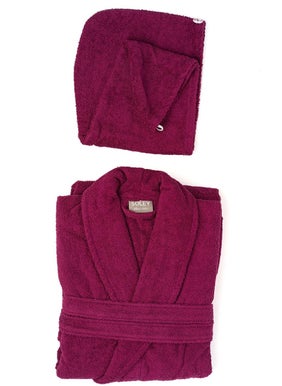 Soley | Maida | Extra Soft 100% Cotton Hair Cap & Women's Bathrobe Set 