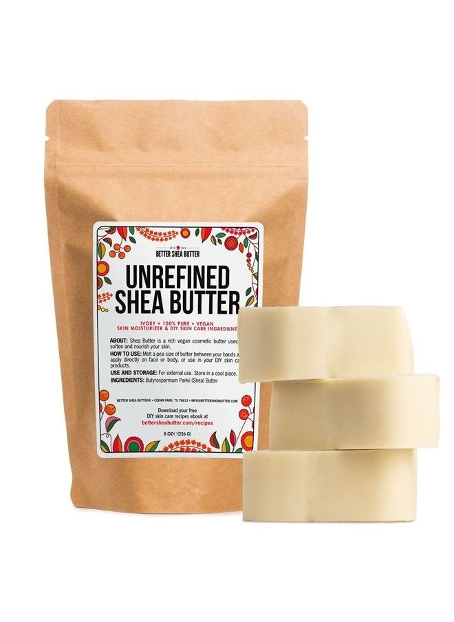 Better Shea Butter - Raw Shea Butter | African, Unrefined, 100% Pure | Skin Moisturizer | For Face, Body, Hair and for Soap Making Base and DIY Whipped Lotion, Oil and Lip Balm | 8 oz block - Image 1