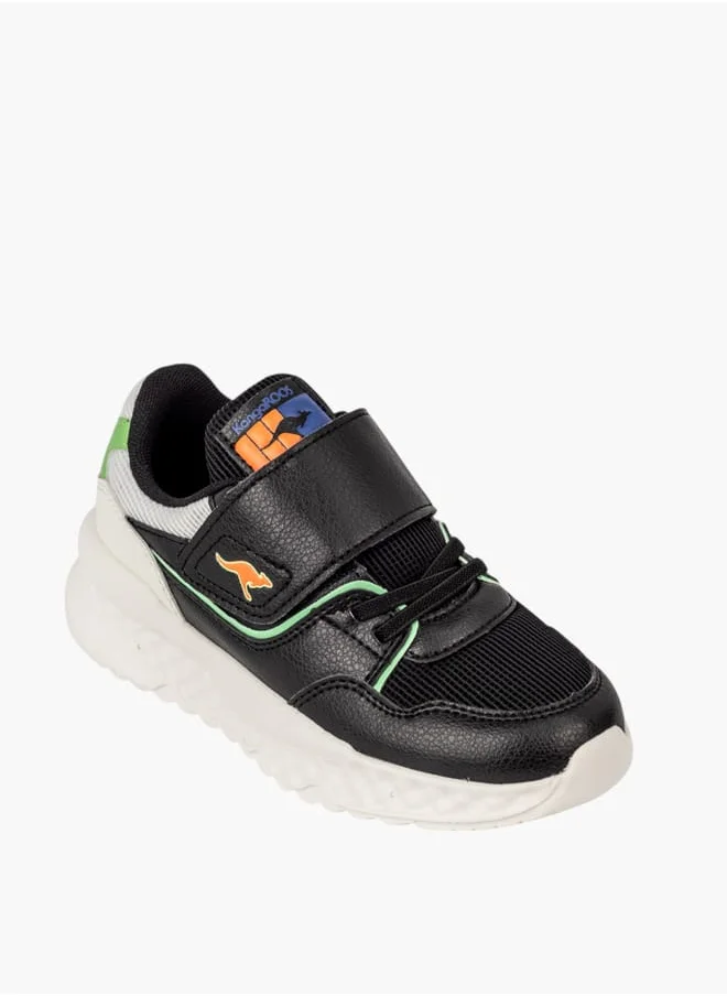 كانغاروس Boys Colourblock Sports Shoes With Hook And Loop Closure