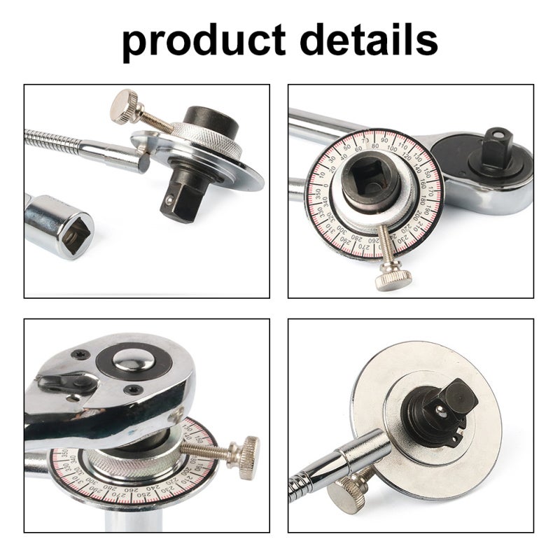 Torque Angle Gauge 1/2Inch (12.5Mm) Chrome-Vanadium Steel - Wear-Resistant Long-Lasting 360-Degree Precise Measurement Torque Gauge for Bolt Nut Tightening Tasks - Image 2