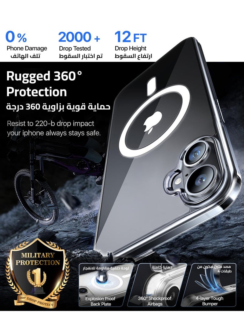 Eligo iPhone 16 Plus Magnetic Case Compatible with MagSafe Crystal Clear Shockproof Anti-Yellowing Back Cover Ultra Slim Strong Magnet Phone Shell for Apple 16 Plus 2024 Everyday Use - Image 4