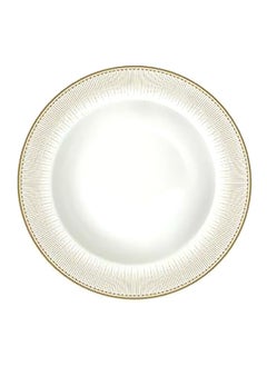 Easy Life Festive Collection Porcelain Soup Plate White and Gold 21.5 cm R0943#FESV 